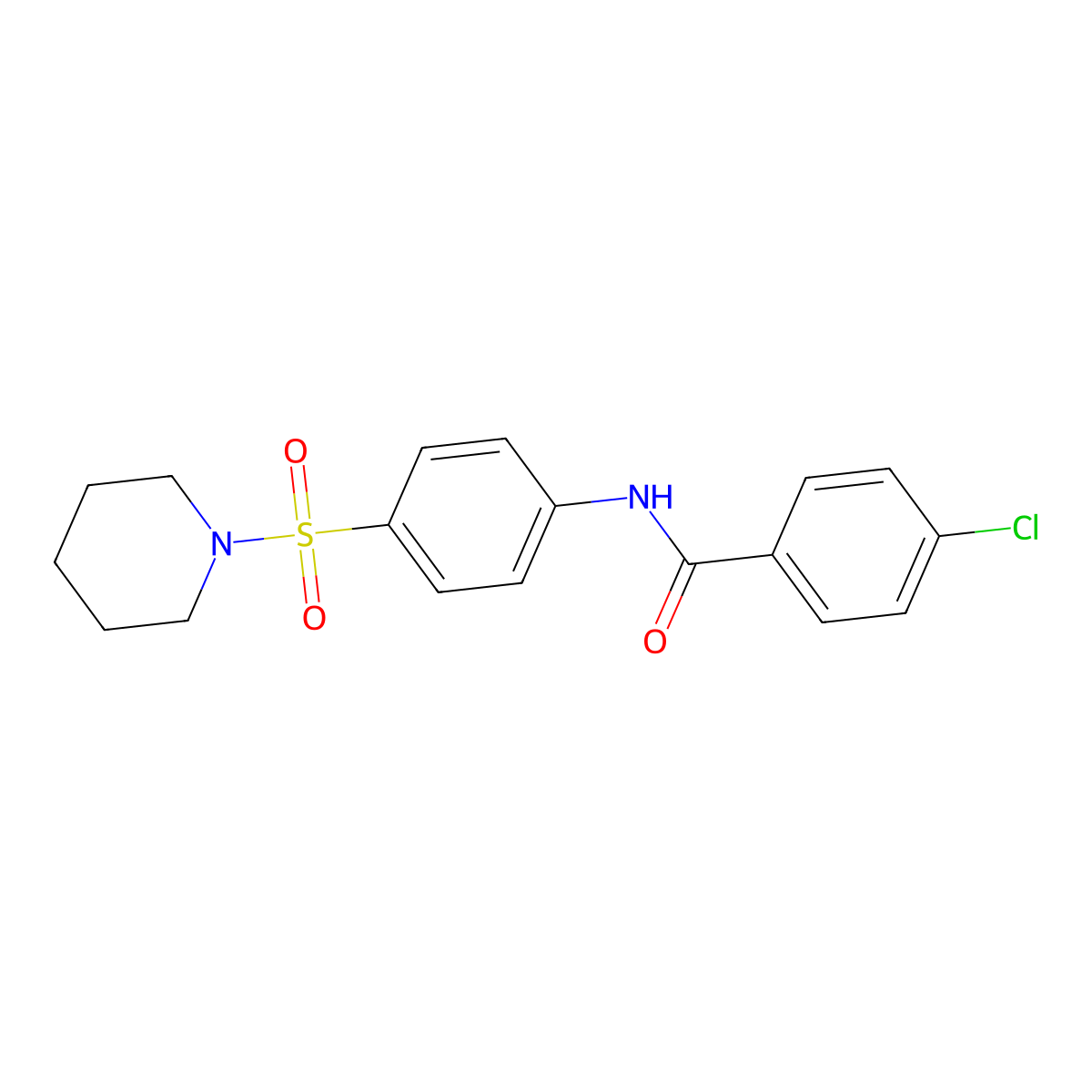 4-chloro-N-[4-(1-piperidinylsulfonyl)phenyl]benzamide molecular structure, CAS 316154-84-4