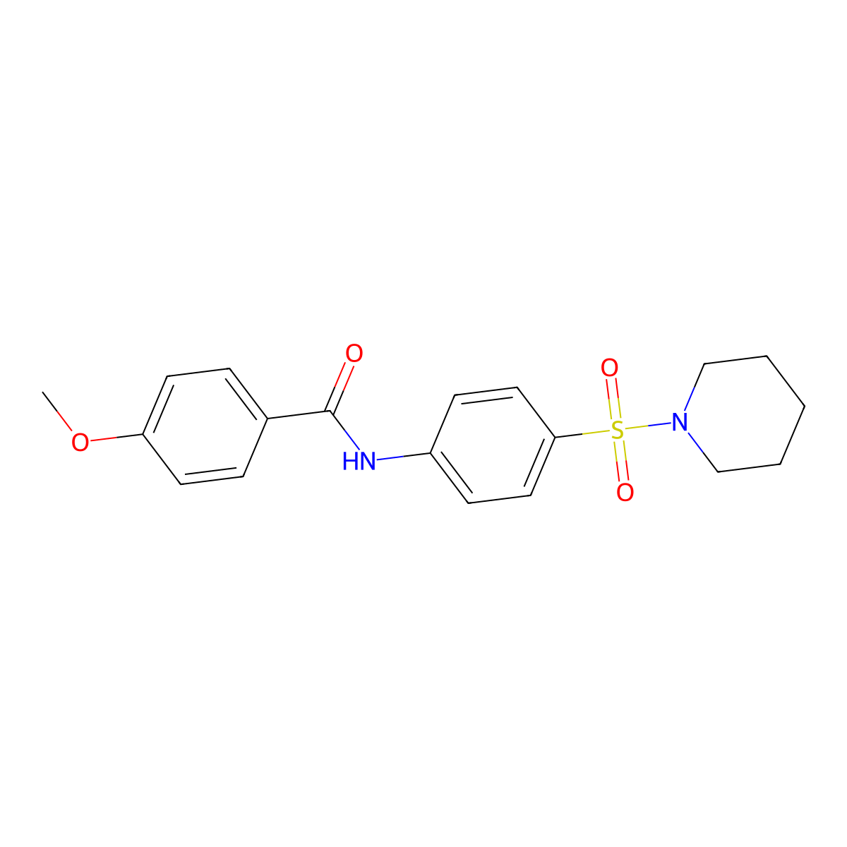 4-methoxy-N-[4-(1-piperidinylsulfonyl)phenyl]benzamide molecular structure, CAS 316154-86-6