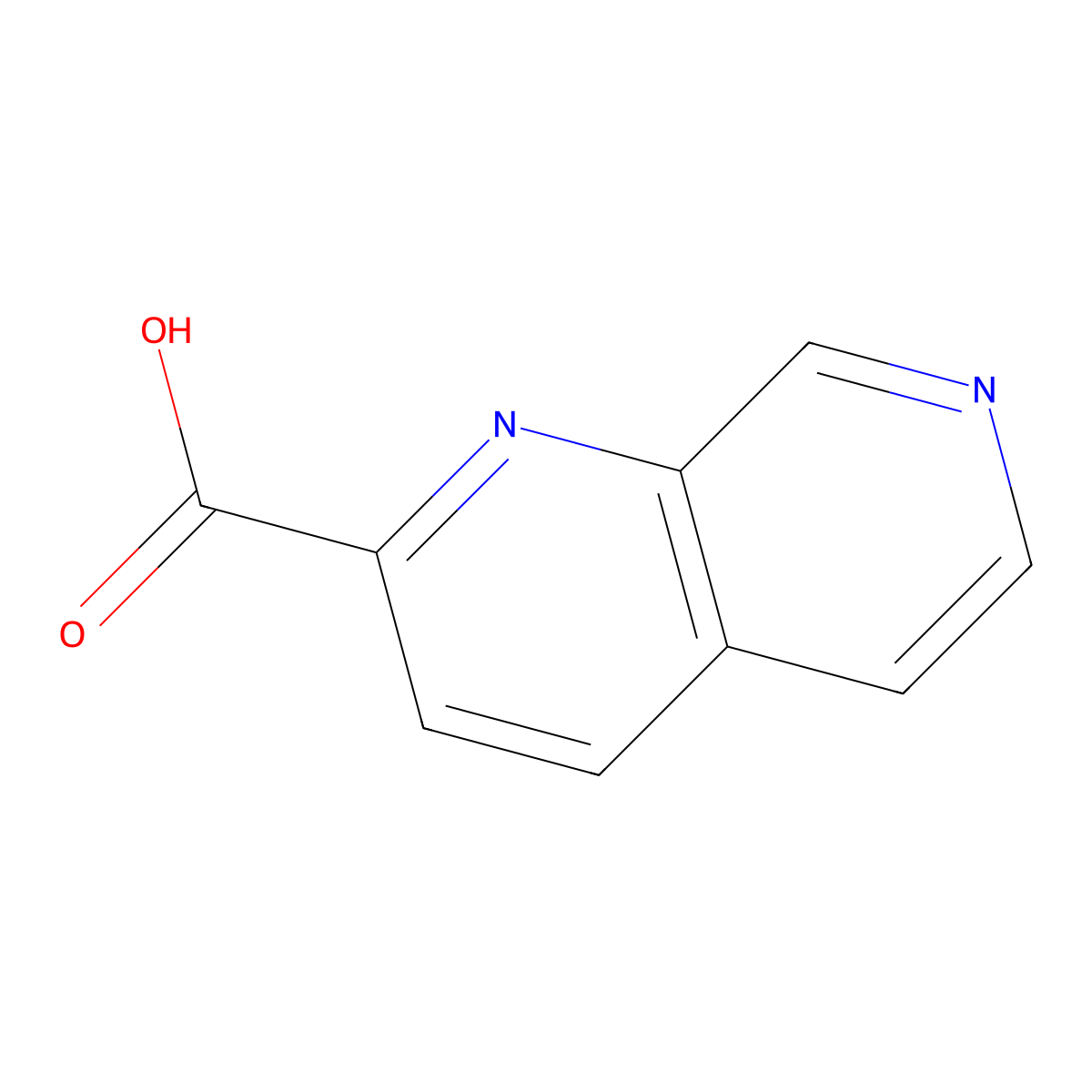 1,7-Naphthyridine-2-carboxylic acid molecular structure, CAS 316155-87-0