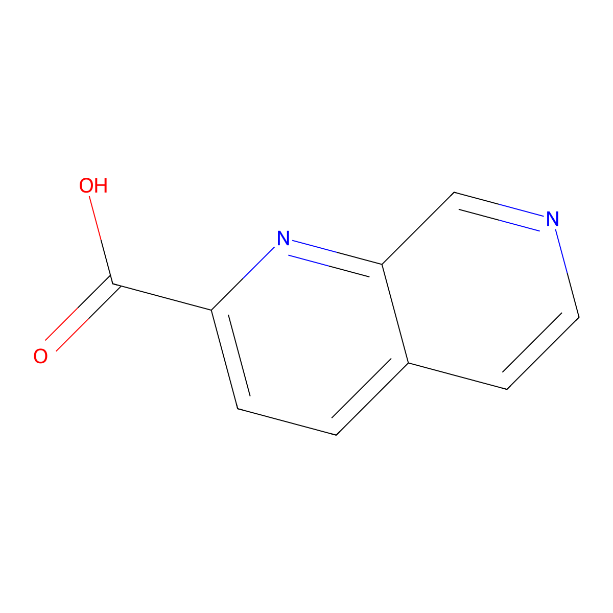 1,7-Naphthyridine-2-carboxylic acid molecular structure, CAS 316155-87-0