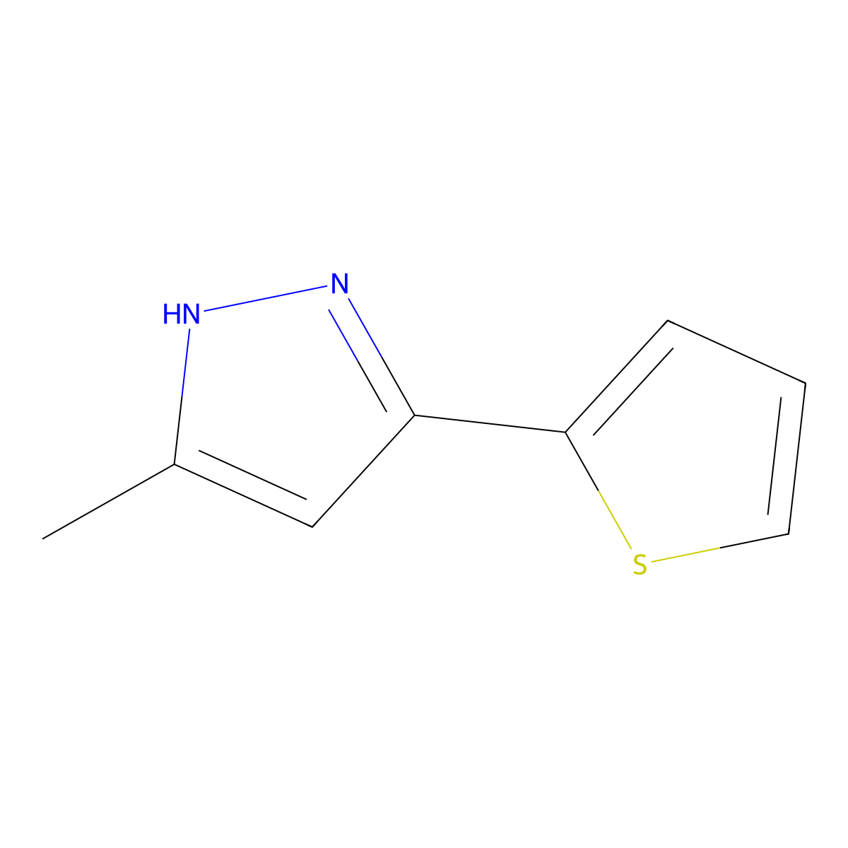 3-Methyl-5-(2-thienyl)-1h-pyrazole molecular structure, CAS 31618-80-1