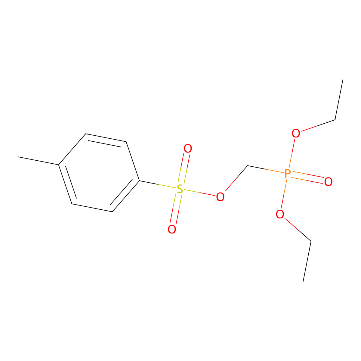 Diethyl P-[[[(4-methylphenyl)sulfonyl]oxy]methyl]phosphonate molecular structure, CAS 31618-90-3