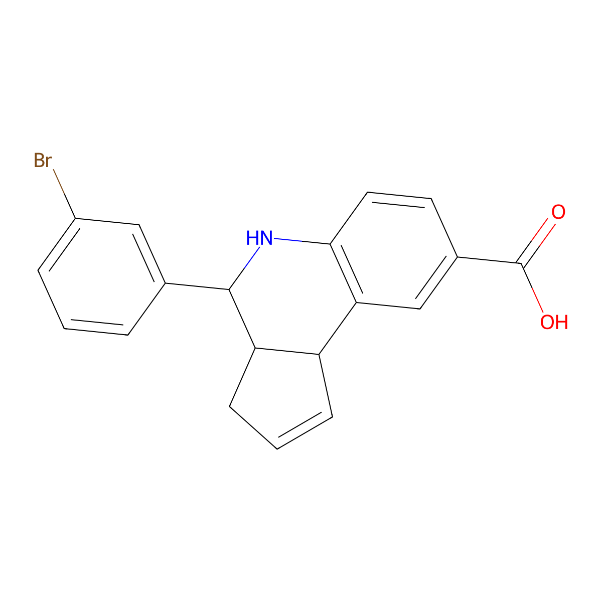 4-(3-bromophenyl)-3a,4,5,9b-tetrahydro-3H-cyclopenta[c]quinoline-8-carboxylic acid molecular structure, CAS 316187-28-7