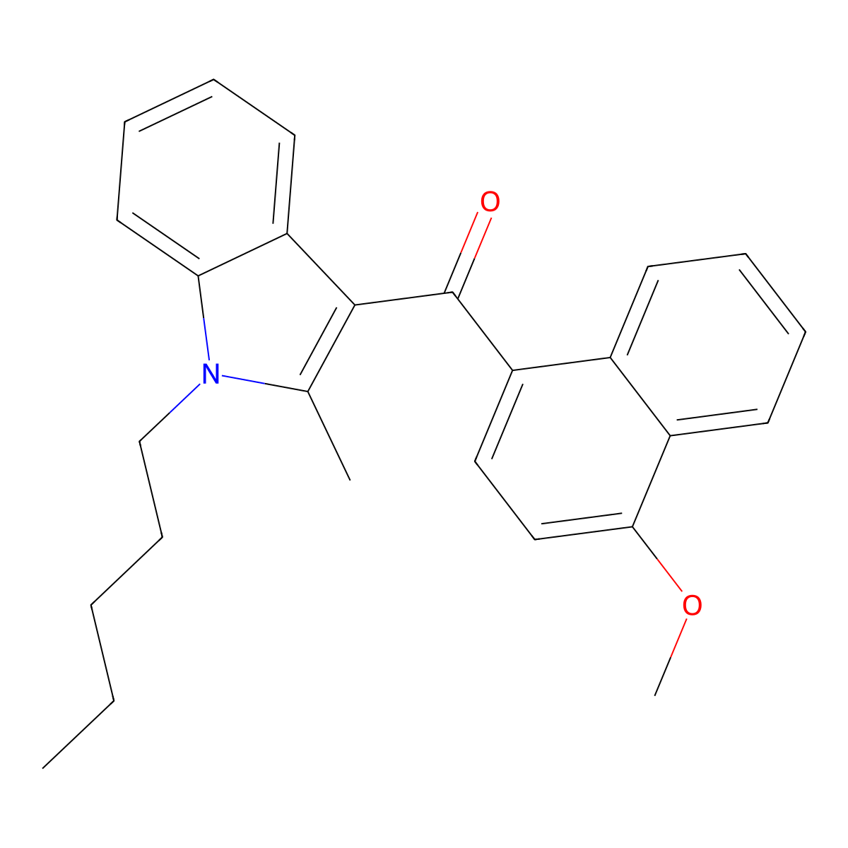 2-Methyl-1-pentyl-3-(4-methoxynaphthoyl)indole molecular structure, CAS 316189-74-9