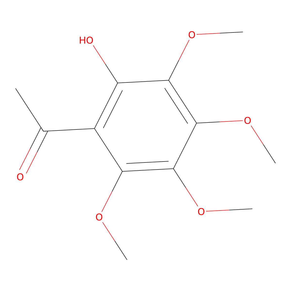 2-Hydroxyl-tetramethoxy-acetophenone molecular structure, CAS 3162-28-5