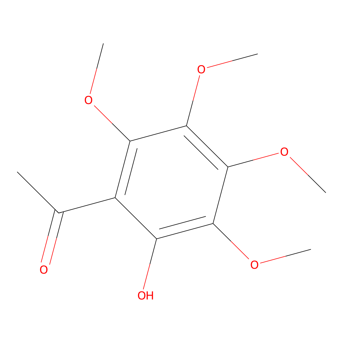 2-Hydroxyl-tetramethoxy-acetophenone molecular structure, CAS 3162-28-5