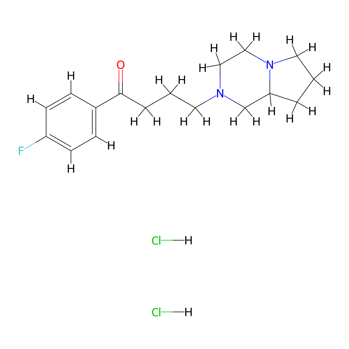 Azabuperone hydrochloride molecular structure, CAS 3162-75-2