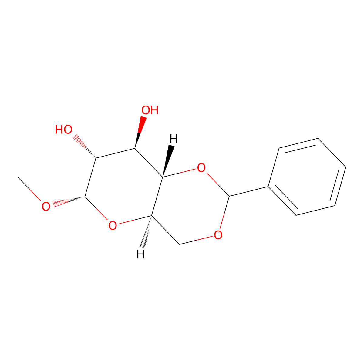 methyl 4,6-O-benzylidene-alpha-D-glucopyranoside molecular structure, CAS 3162-96-7