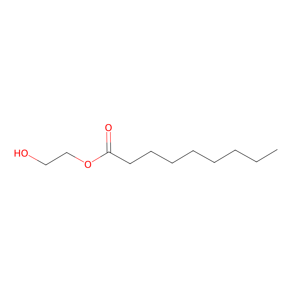 2-Hydroxyethyl nonanoate molecular structure, CAS 31621-91-7