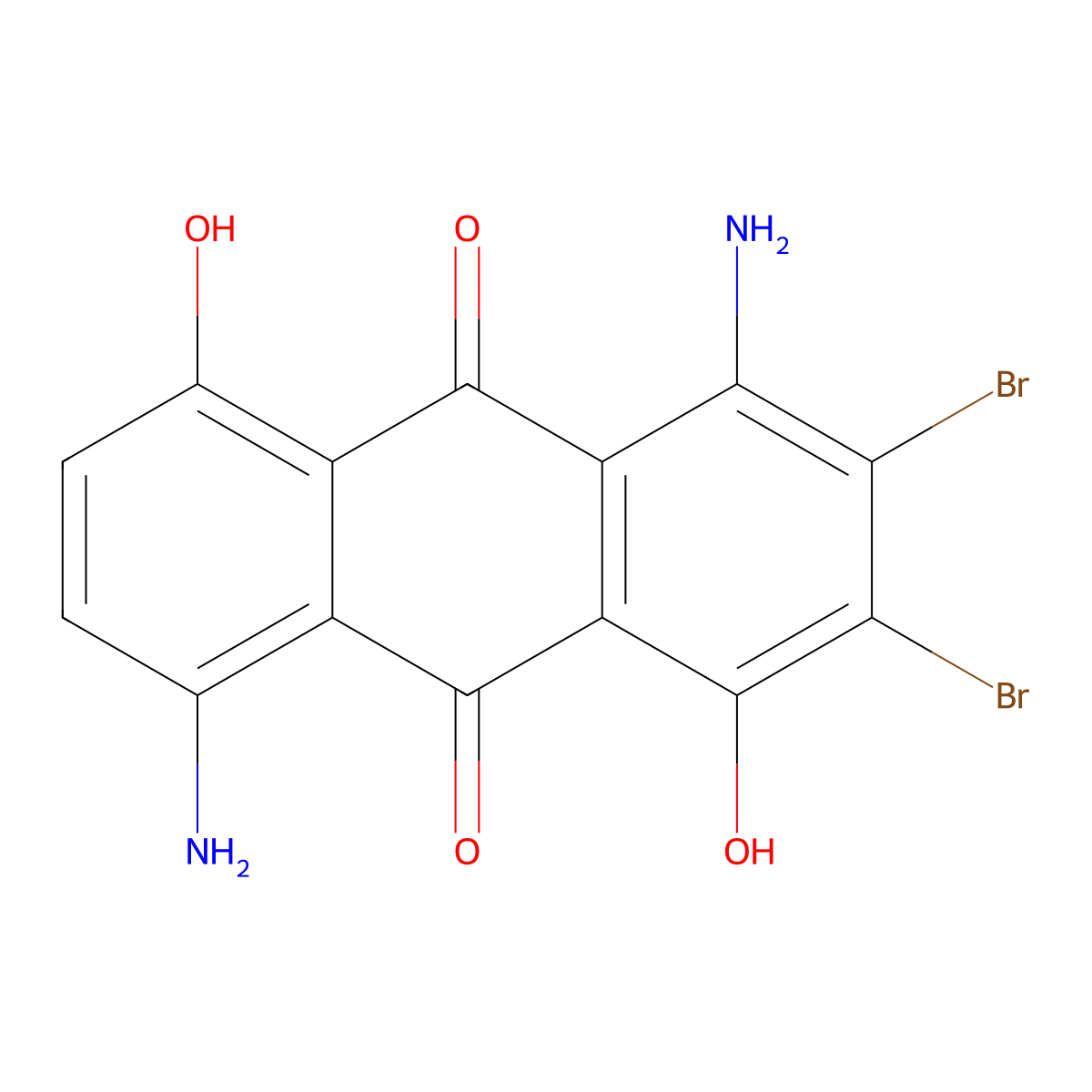 1,5-Diaminodibromo-4,8-dihydroxyanthraquinone molecular structure, CAS 31626-19-4