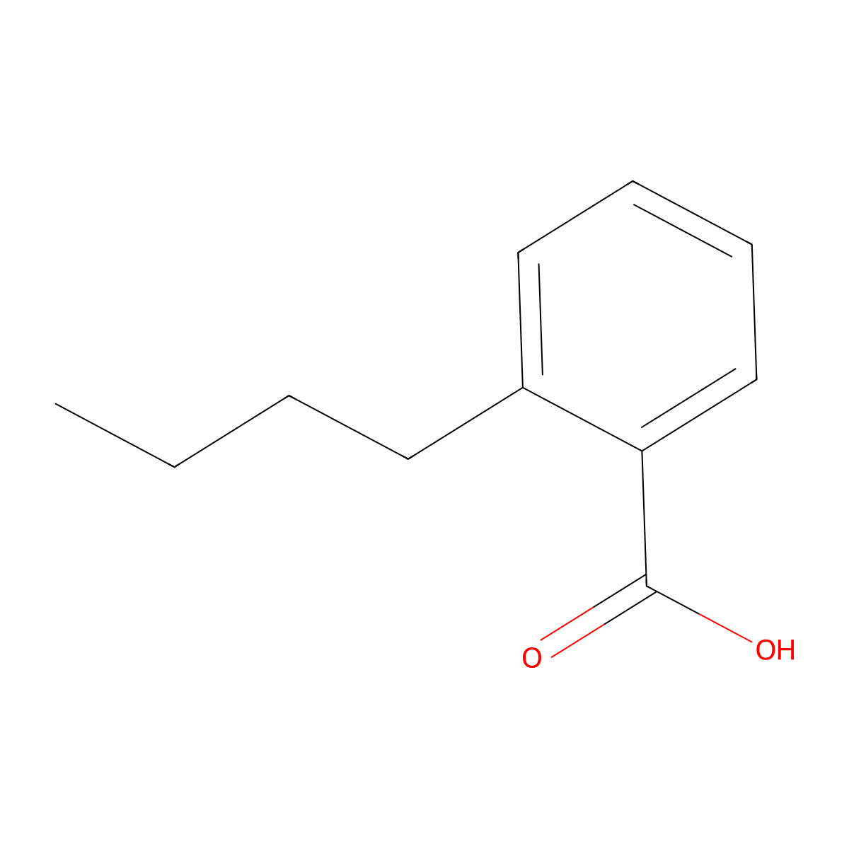 Benzoic acid, butyl- molecular structure, CAS 31627-70-0