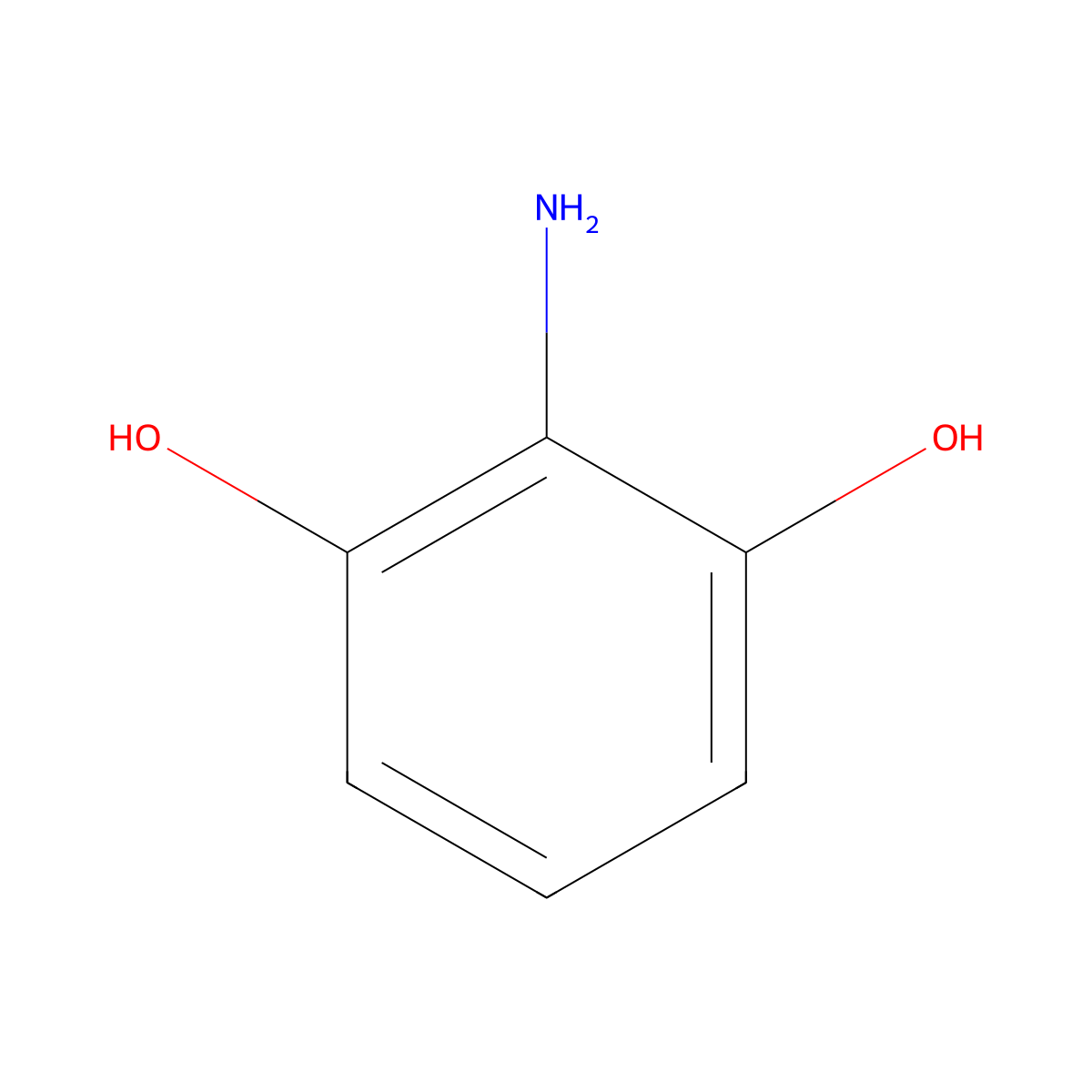 2-Aminoresorcinol molecular structure, CAS 3163-15-3