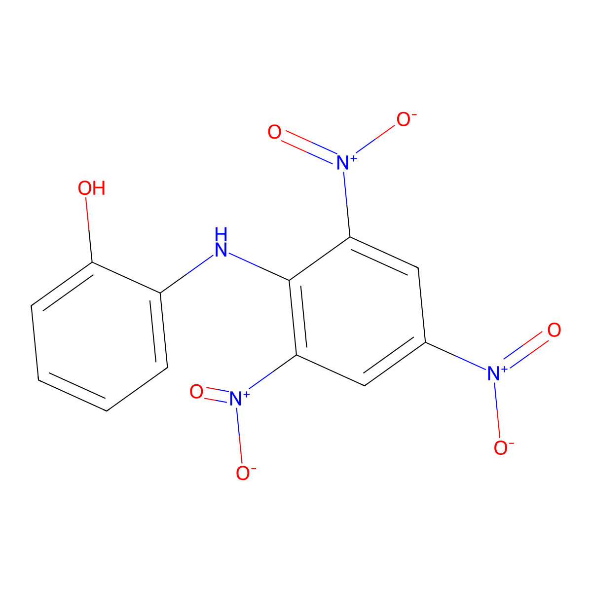 2-[(2,4,6-Trinitrophenyl)amino]phenol molecular structure, CAS 3163-19-7