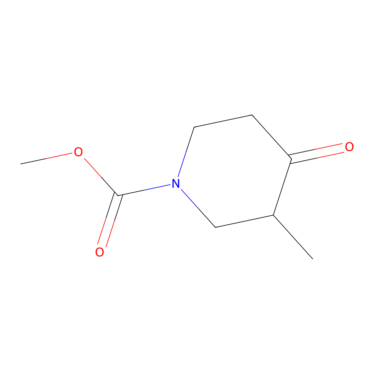 Methyl 3-methyl-4-oxopiperidine-1-carboxylate molecular structure, CAS 31633-72-4