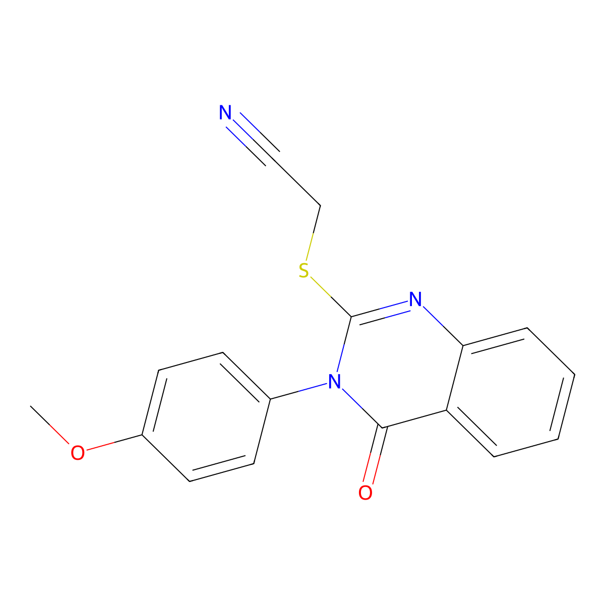 2-[3-(4-Methoxyphenyl)-4-oxoquinazolin-2-yl]sulfanylacetonitrile molecular structure, CAS 316358-07-3