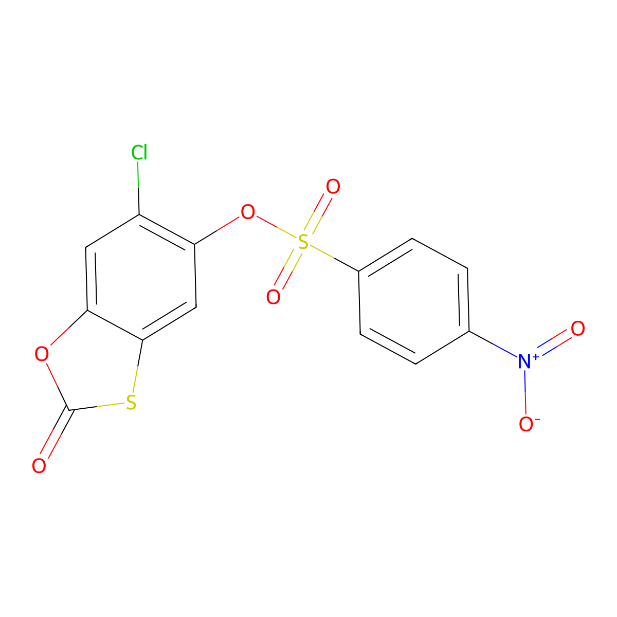 (6-Chloro-2-oxo-1,3-benzoxathiol-5-yl) 4-nitrobenzenesulfonate molecular structure, CAS 316358-15-3