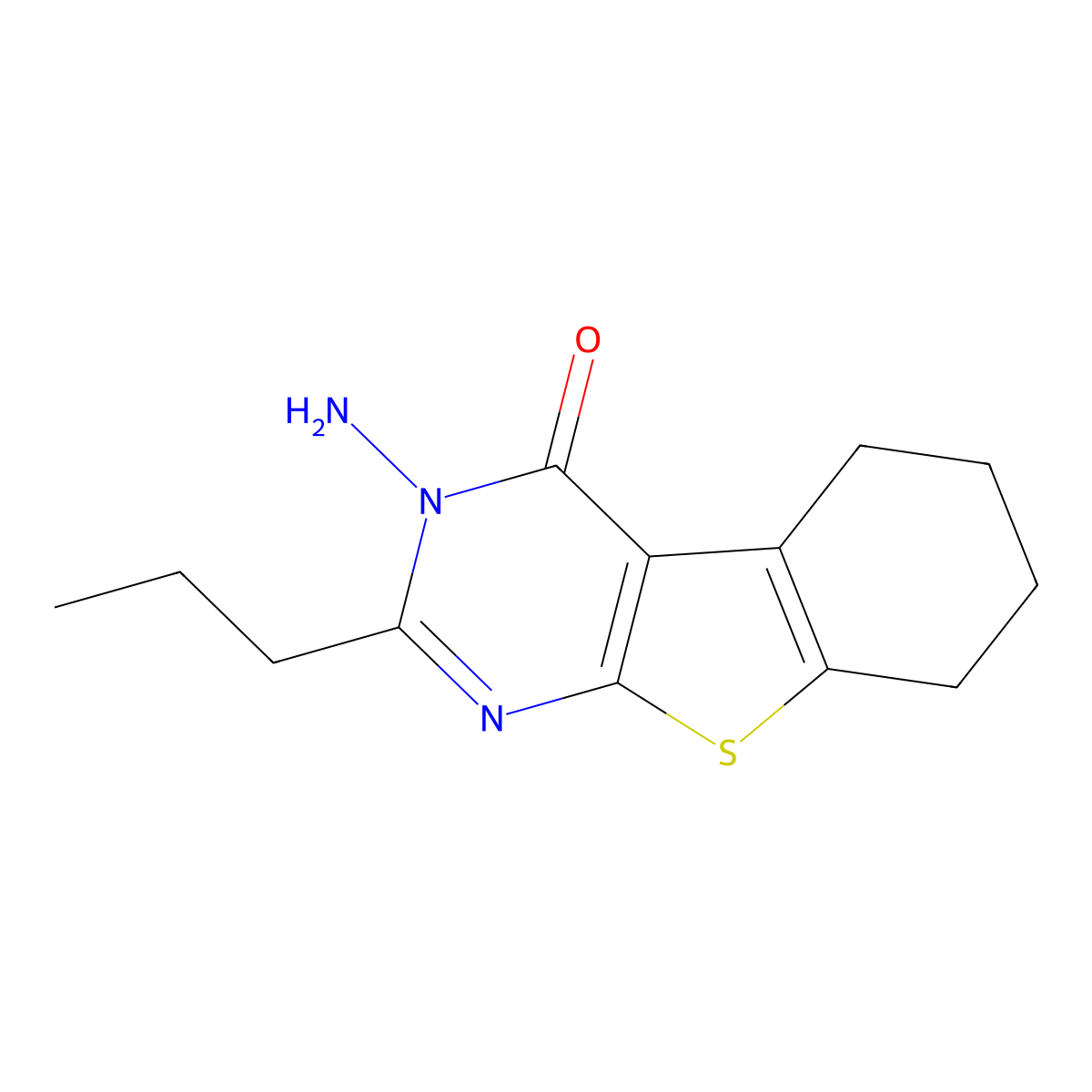 3-Amino-2-propyl-5,6,7,8-tetrahydro-[1]benzothiolo[2,3-d]pyrimidin-4-one molecular structure, CAS 316358-16-4