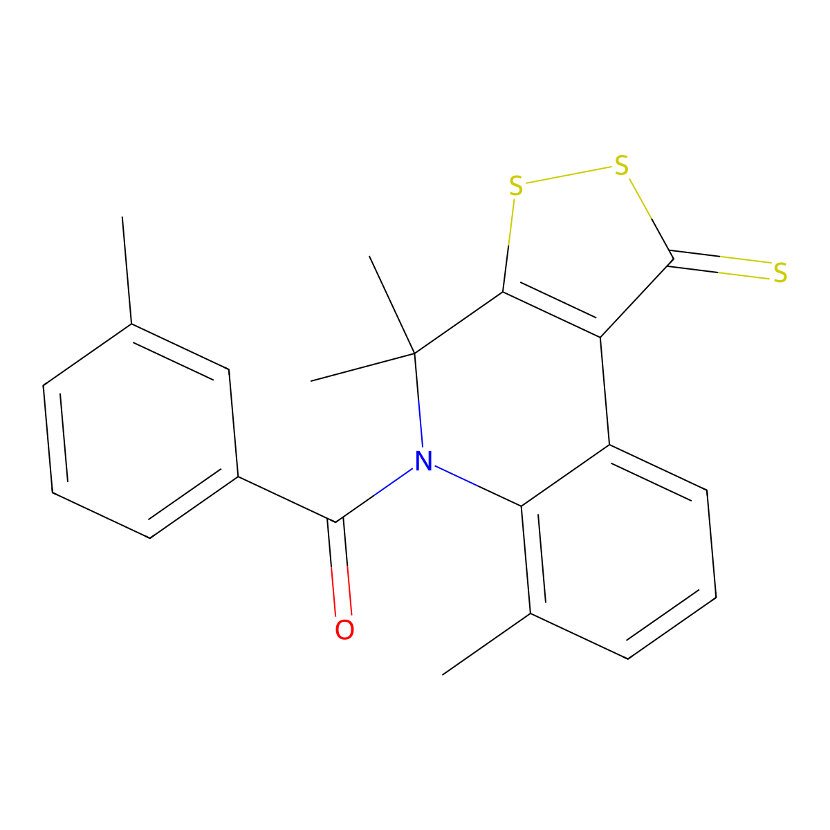 (3-methylphenyl)(4,4,6-trimethyl-1-thioxo-1,4-dihydro-5H-[1,2]dithiolo[3,4-c]quinolin-5-yl)methanone molecular structure, CAS 316358-30-2