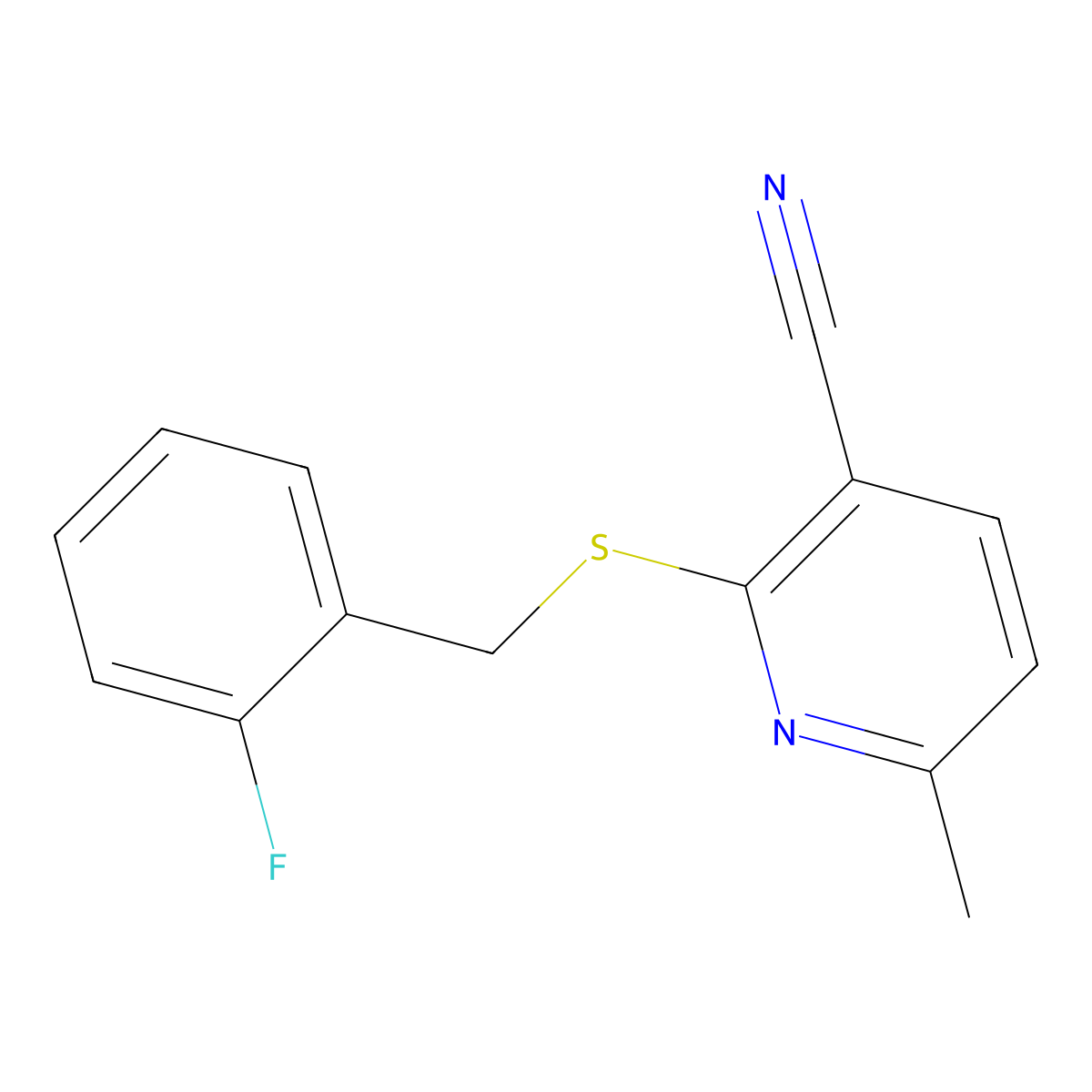 2-[(2-Fluorophenyl)methylsulfanyl]-6-methylpyridine-3-carbonitrile molecular structure, CAS 316358-70-0