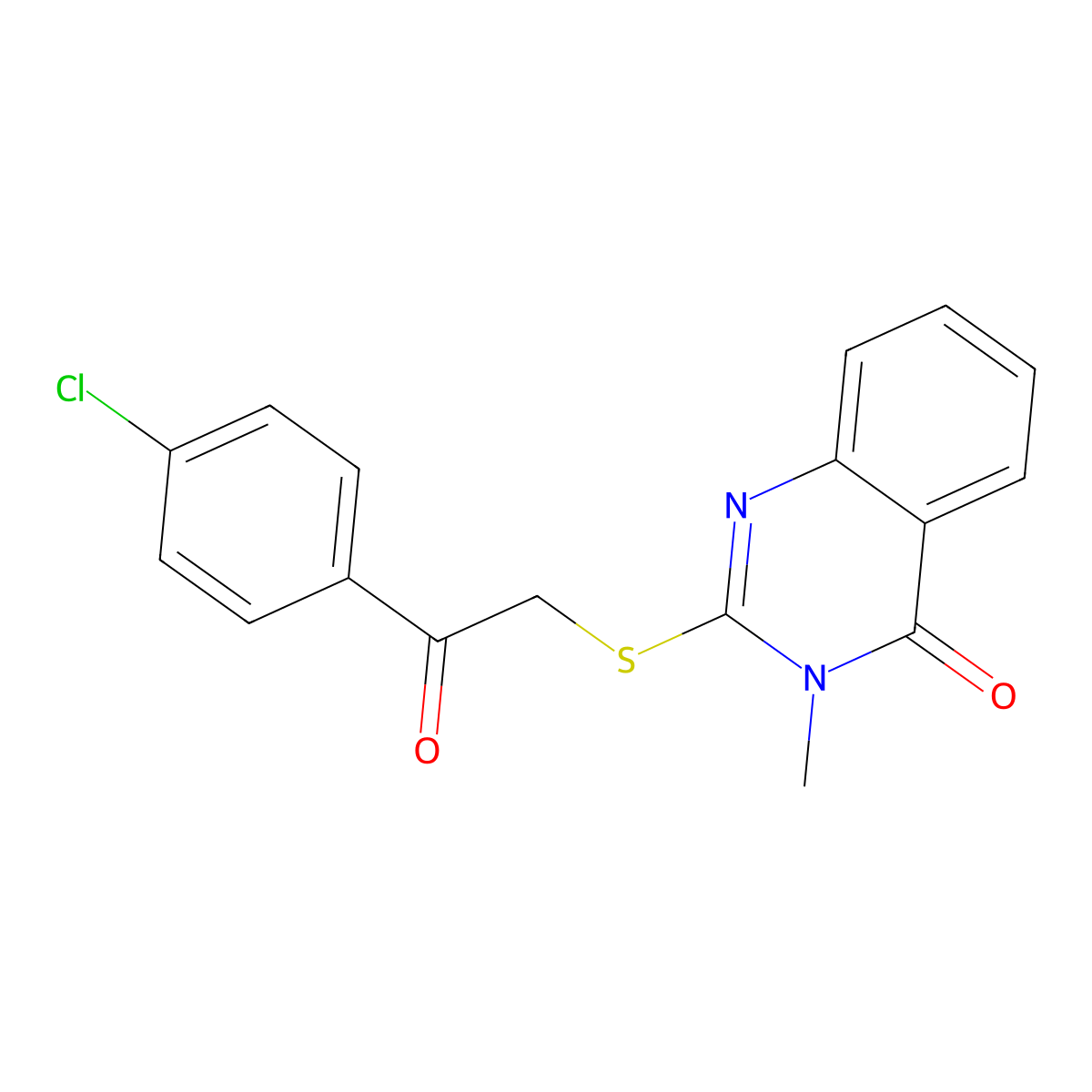 2-[2-(4-Chlorophenyl)-2-oxoethyl]sulfanyl-3-methylquinazolin-4-one molecular structure, CAS 316358-80-2