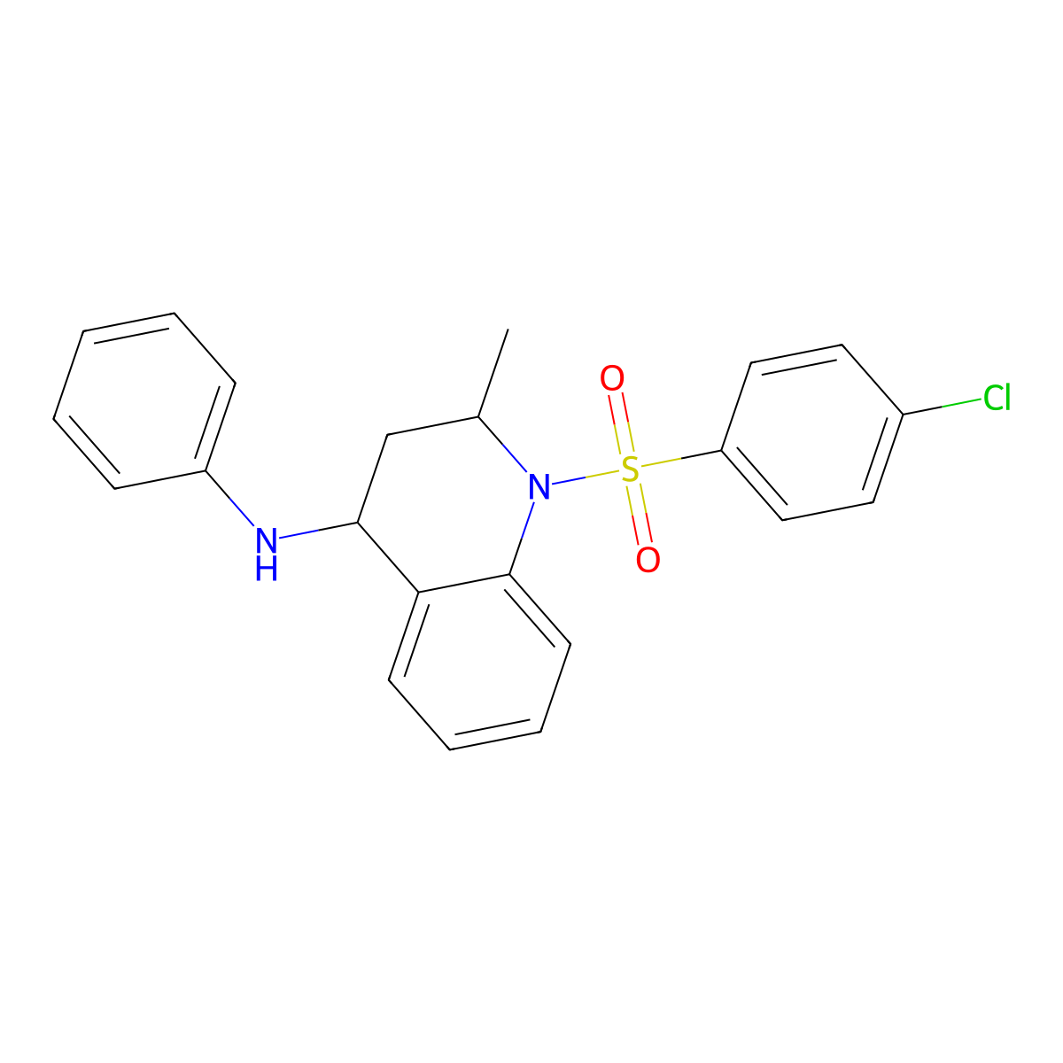 1-(4-chlorophenyl)sulfonyl-2-methyl-N-phenyl-3,4-dihydro-2H-quinolin-4-amine molecular structure, CAS 316358-82-4