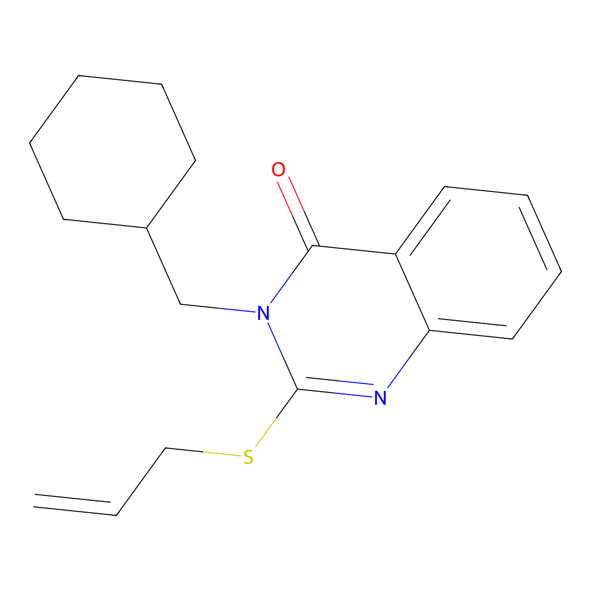 2-(allylsulfanyl)-3-(cyclohexylmethyl)-4(3H)-quinazolinone molecular structure, CAS 316359-35-0