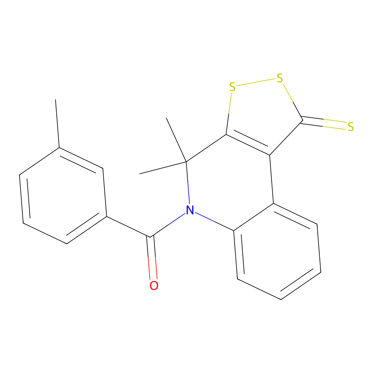 (4,4-dimethyl-1-thioxo-1,4-dihydro-5H-[1,2]dithiolo[3,4-c]quinolin-5-yl)(3-methylphenyl)methanone molecular structure, CAS 316359-38-3