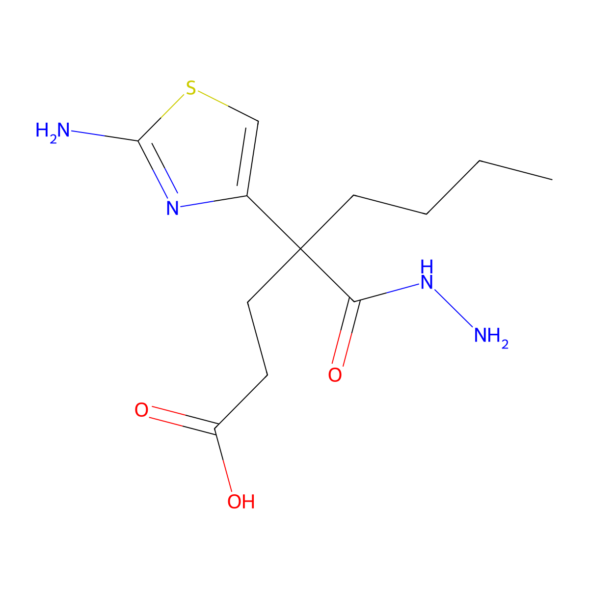 4-(2-Amino-1,3-thiazol-4-yl)-4-(hydrazinylcarbonyl)octanoic acid molecular structure, CAS 316359-75-8