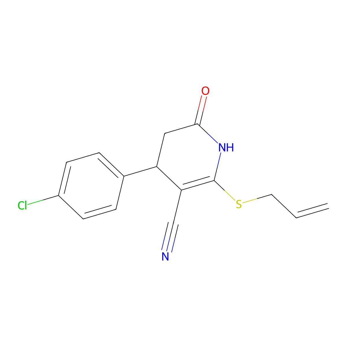 4-(4-Chlorophenyl)-6-oxo-2-(prop-2-en-1-ylsulfanyl)-1,4,5,6-tetrahydropyridine-3-carbonitrile molecular structure, CAS 316359-78-1