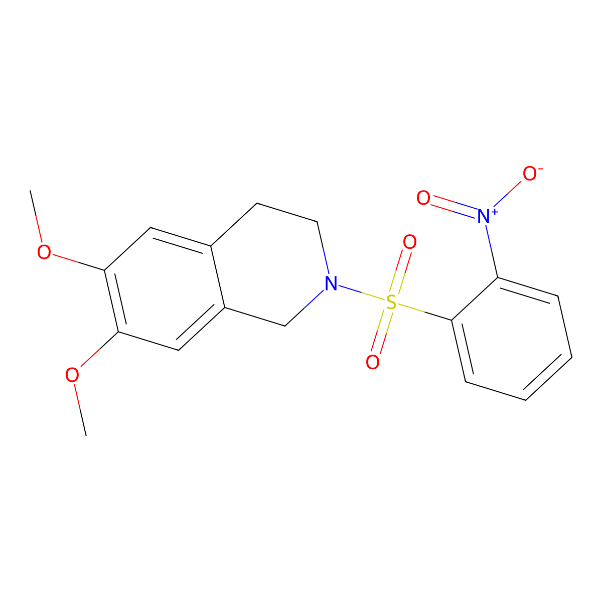 6,7-dimethoxy-2-(2-nitrophenyl)sulfonyl-3,4-dihydro-1H-isoquinoline molecular structure, CAS 316360-12-0