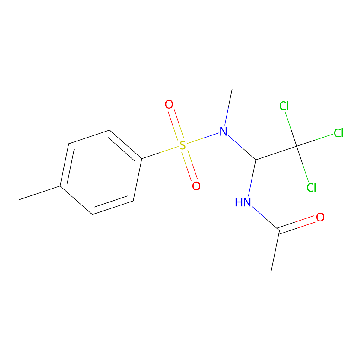 N-(2,2,2-trichloro-1-{methyl[(4-methylphenyl)sulfonyl]amino}ethyl)acetamide molecular structure, CAS 316360-18-6