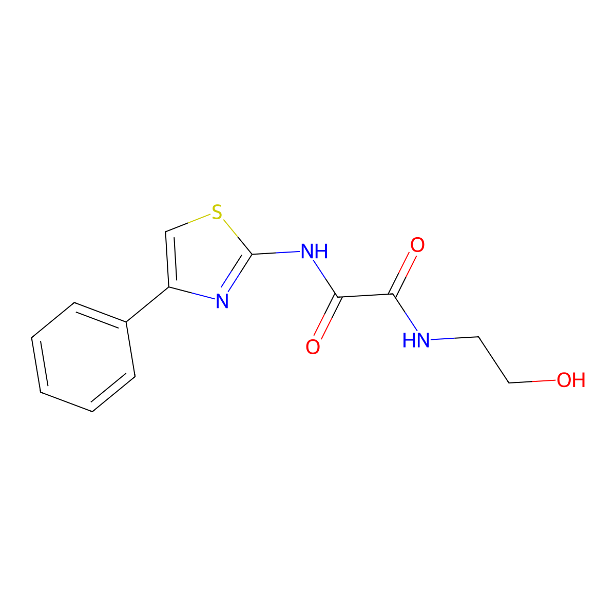 N-(2-hydroxyethyl)-N'-(4-phenyl-1,3-thiazol-2-yl)ethanediamide molecular structure, CAS 316360-24-4