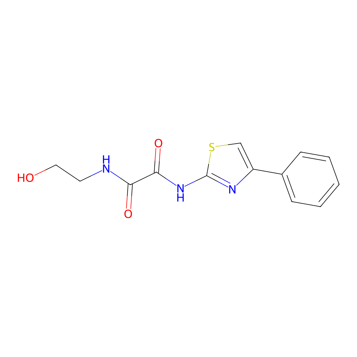 N-(2-hydroxyethyl)-N'-(4-phenyl-1,3-thiazol-2-yl)ethanediamide molecular structure, CAS 316360-24-4
