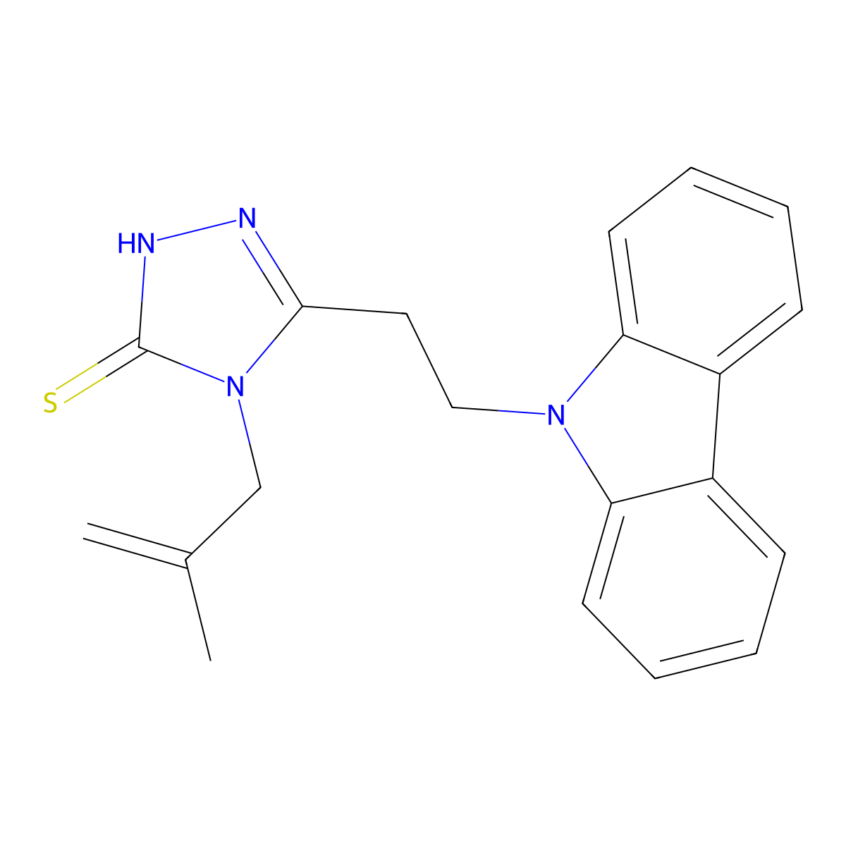 5-(2-Carbazol-9-yl-ethyl)-4-(2-methyl-allyl)-4H-[1,2,4]triazole-3-thiol molecular structure, CAS 316360-36-8