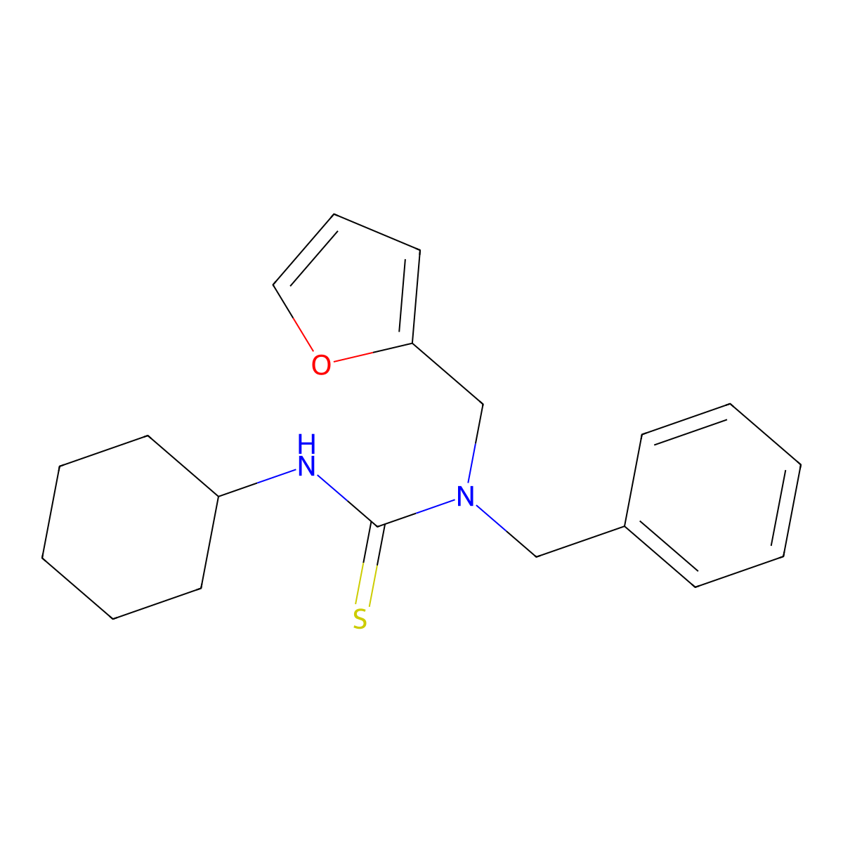 1-Benzyl-3-cyclohexyl-1-(furan-2-ylmethyl)thiourea molecular structure, CAS 316360-55-1