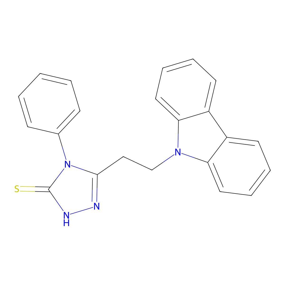 5-[2-(9H-carbazol-9-yl)ethyl]-4-phenyl-4H-1,2,4-triazole-3-thiol molecular structure, CAS 316360-71-1