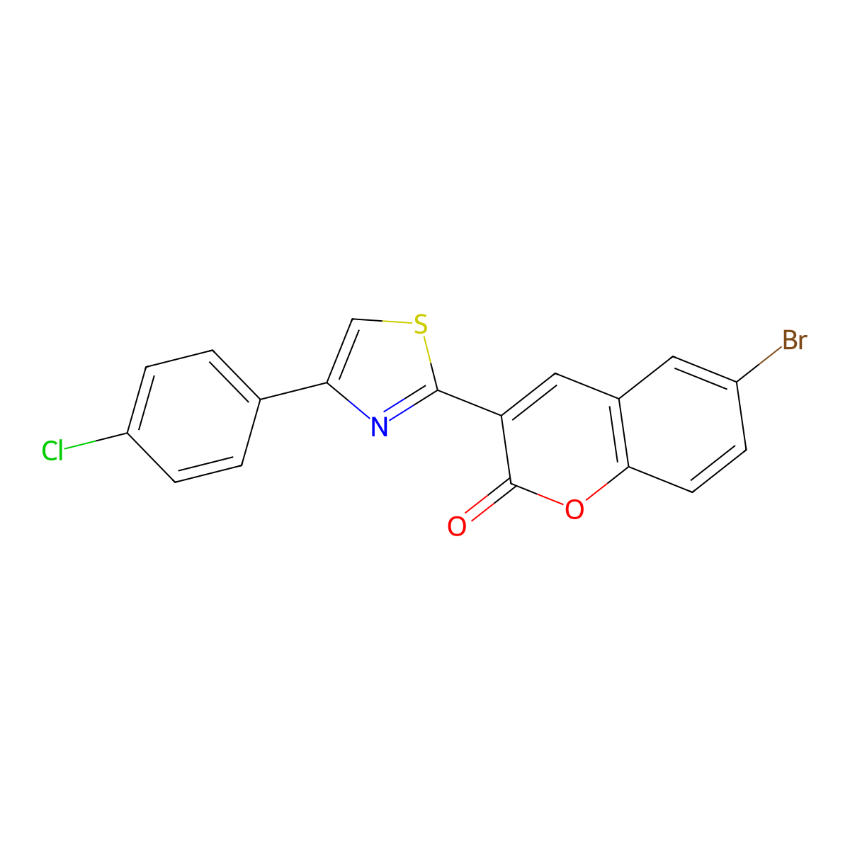 6-bromo-3-[4-(4-chlorophenyl)-1,3-thiazol-2-yl]-2H-chromen-2-one molecular structure, CAS 316361-21-4