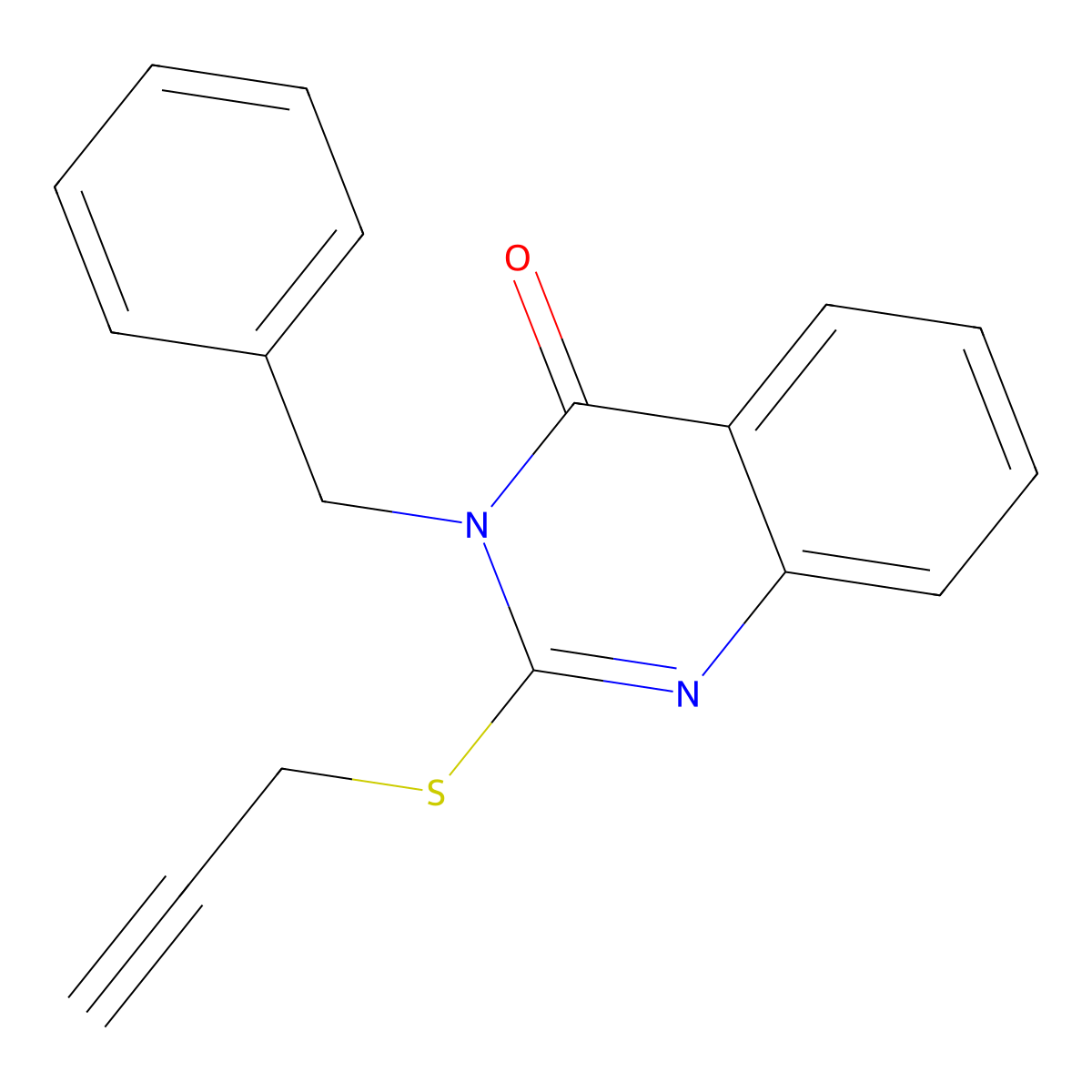 3-Benzyl-2-prop-2-ynylsulfanylquinazolin-4-one molecular structure, CAS 316362-01-3
