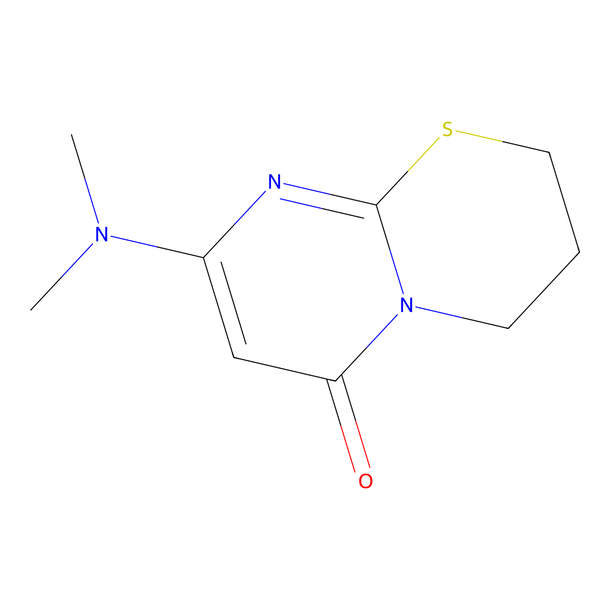 8-(dimethylamino)-3,4-dihydro-2H-pyrimido[2,1-b][1,3]thiazin-6-one molecular structure, CAS 316362-15-9