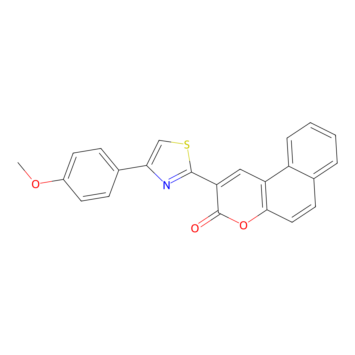 2-(4-(4-methoxyphenyl)thiazol-2-yl)-3H-benzo[f]chromen-3-one molecular structure, CAS 316362-37-5
