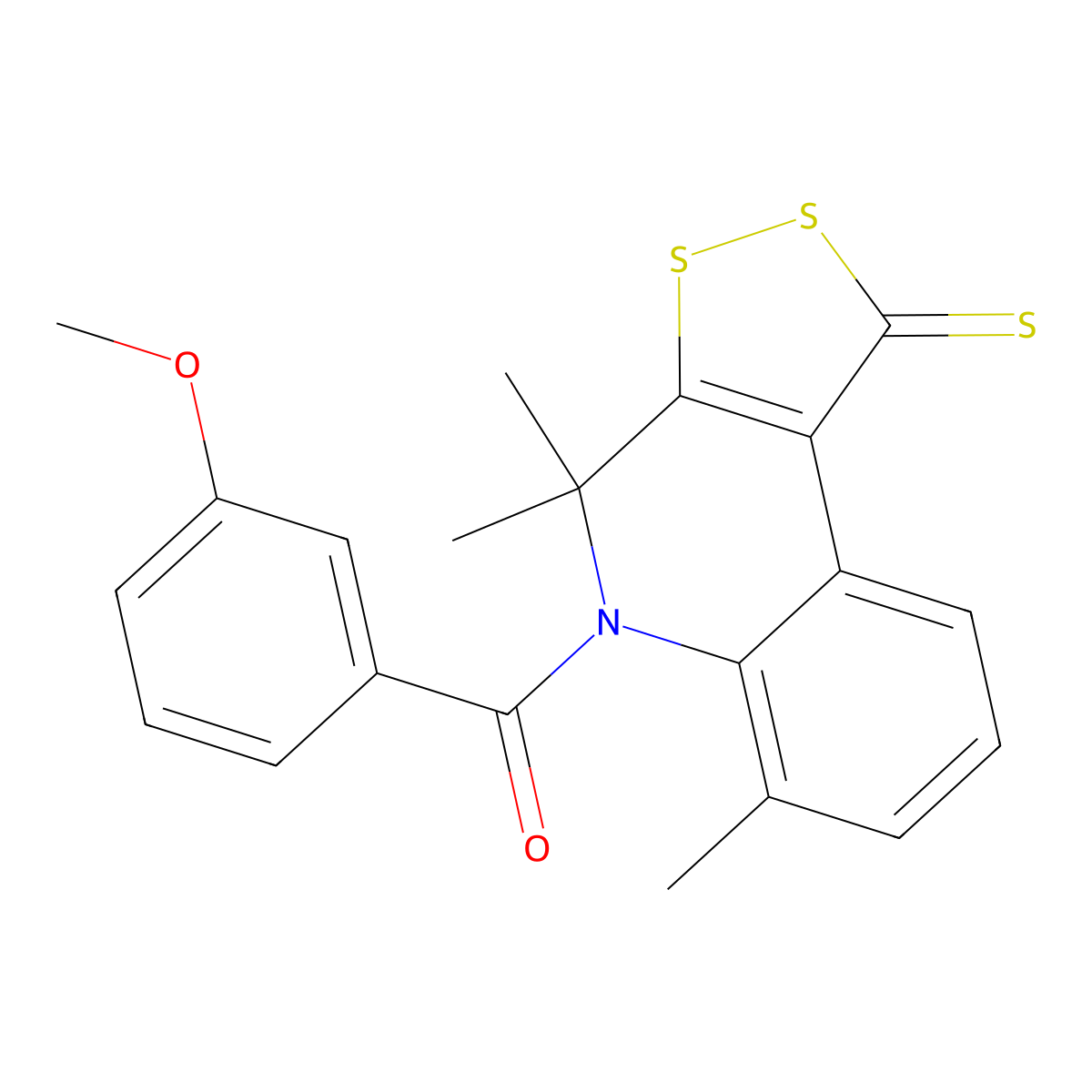 5-(3-methoxybenzoyl)-4,4,6-trimethyl-4,5-dihydro-1H-[1,2]dithiolo[3,4-c]quinoline-1-thione molecular structure, CAS 316362-59-1