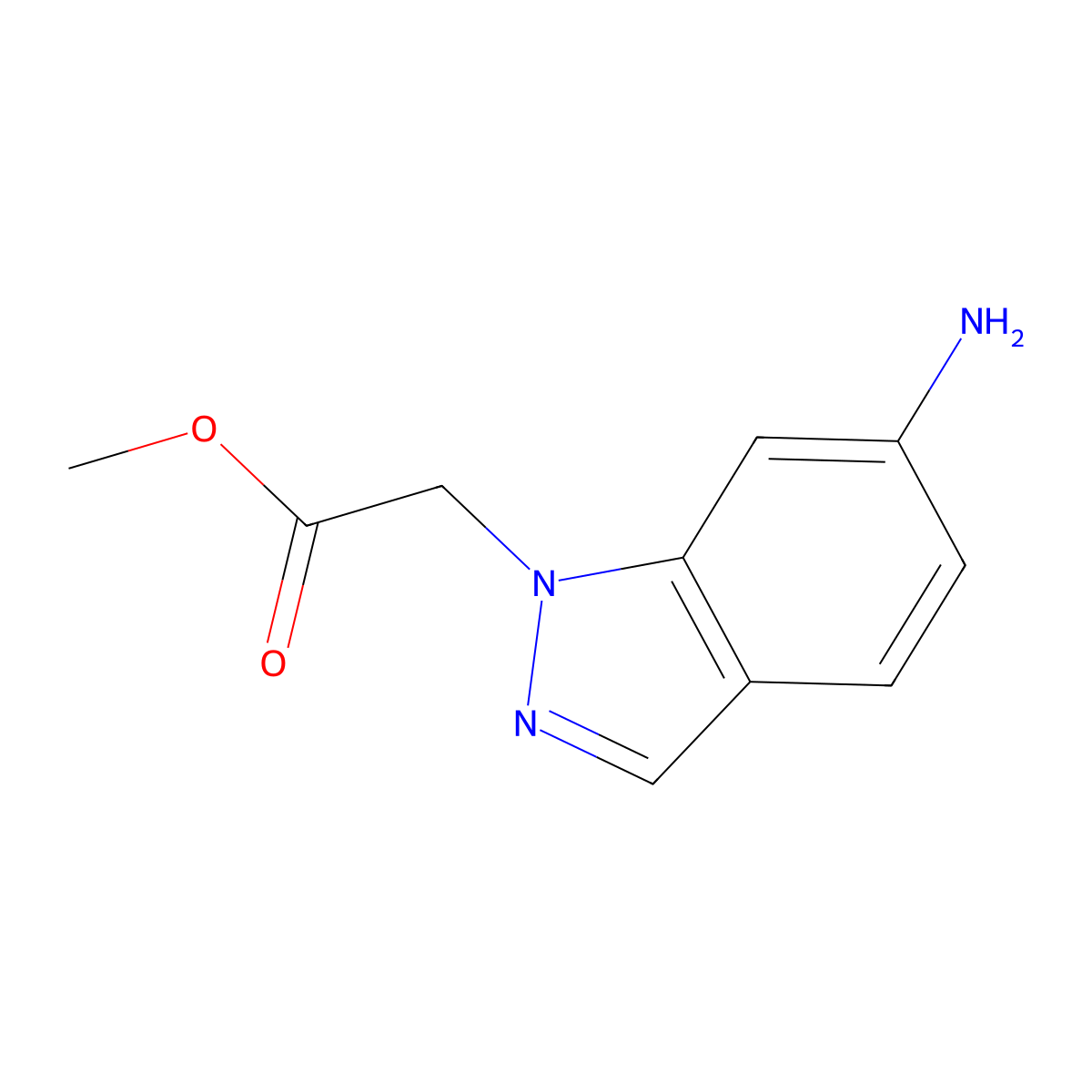 methyl 2-(6-amino-1H-indazol-1-yl)acetate molecular structure, CAS 316364-60-0