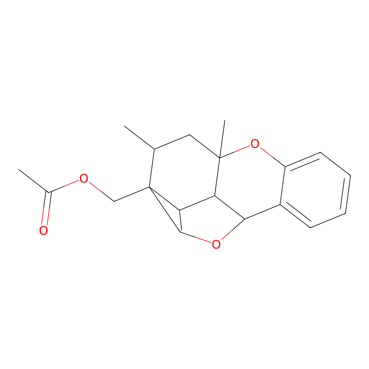 [1,3,4a-trimethyl-4,4a,9,9a-tetrahydro-1H-9,2-(epoxymethano)xanthen-2(3H)-yl]methyl acetate molecular structure, CAS 316365-53-4