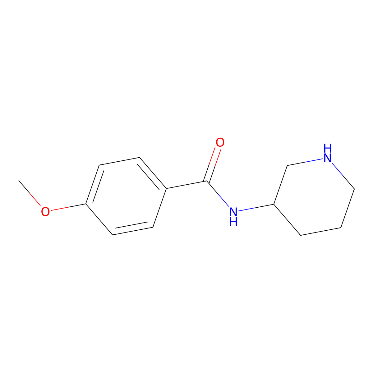 4-methoxy-N-(piperidin-3-yl)benzamide molecular structure, CAS 31638-69-4