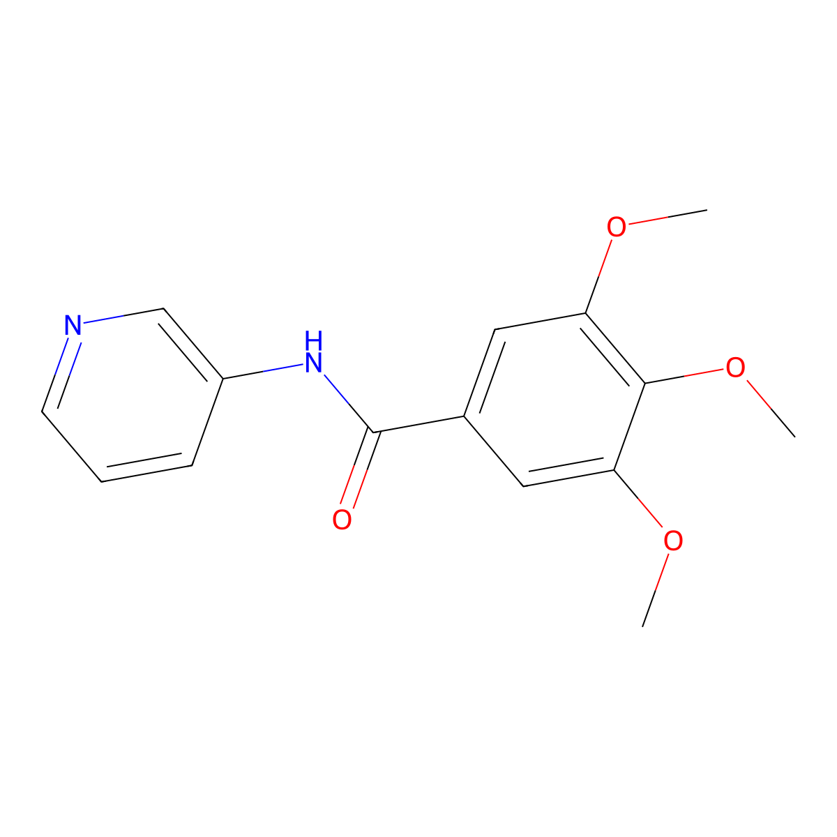 3,4,5-trimethoxy-N-3-pyridylbenzamide molecular structure, CAS 31638-96-7