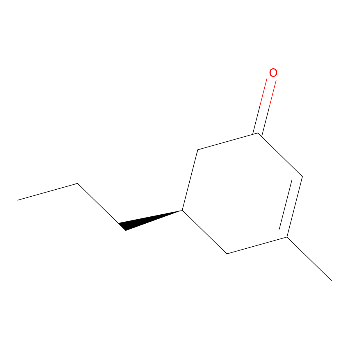 3-Methyl-5-propyl-2-cyclohexen-1-one, (R)- molecular structure, CAS 316382-07-7