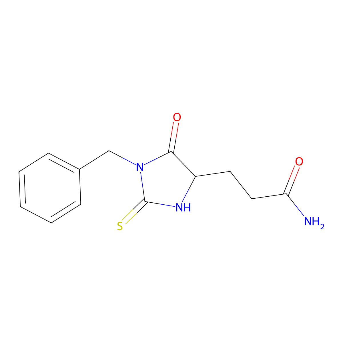 3-(1-Benzyl-5-oxo-2-sulfanylideneimidazolidin-4-yl)propanamide molecular structure, CAS 316383-20-7