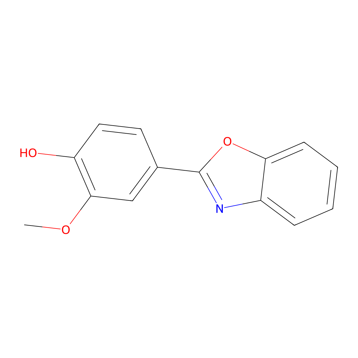 4-(Benzo[d]oxazol-2-yl)-2-methoxyphenol molecular structure, CAS 3164-07-6