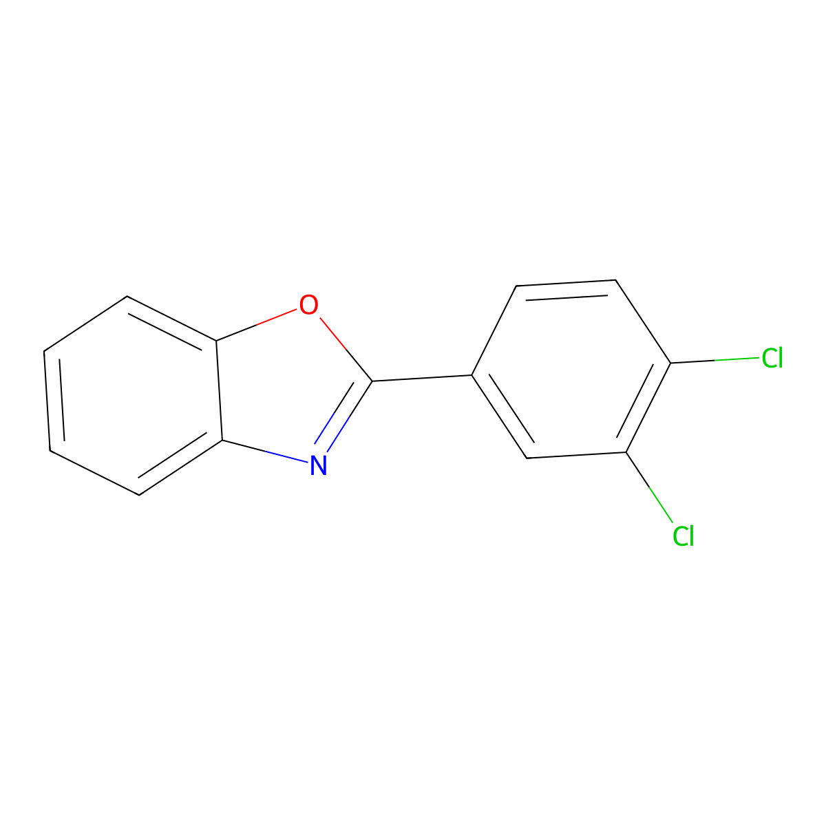 Benzoxazole, 2-(3,4-dichlorophenyl)- molecular structure, CAS 3164-12-3