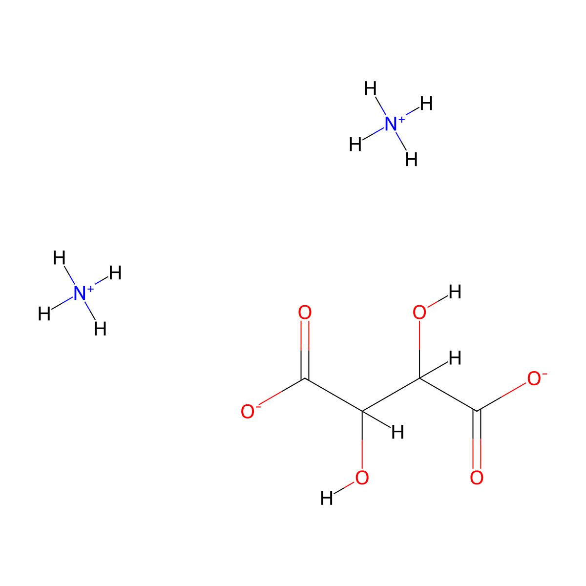 Ammonium L-(+)-Tartrate molecular structure, CAS 3164-29-2